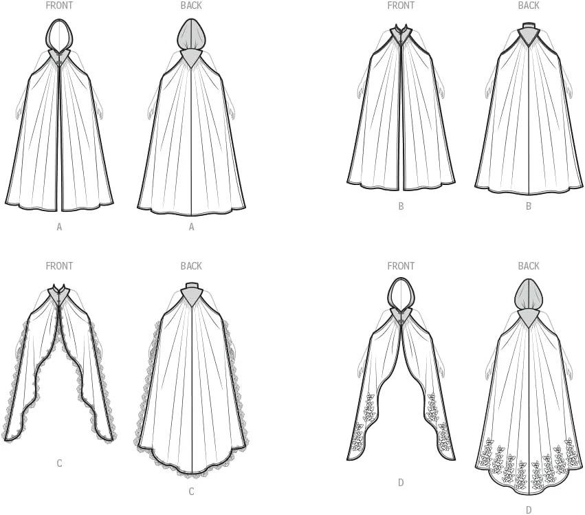 الگوی خیاطی شنل های سبک و شفاف زنانه Simplicity SS3161A، کد طراحی S3161، سایزهای XS-S-M-L-XL