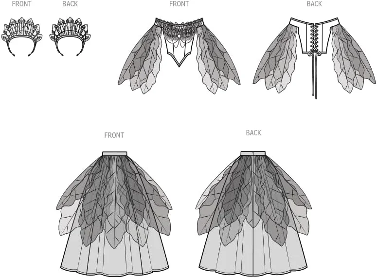 الگوی خیاطی لباس فانتزی Misses' Woodland FAE Simplicity SS3160H5 اثر Raine Emery، کد طراحی S3160، سایزهای 6-8-10-12-14