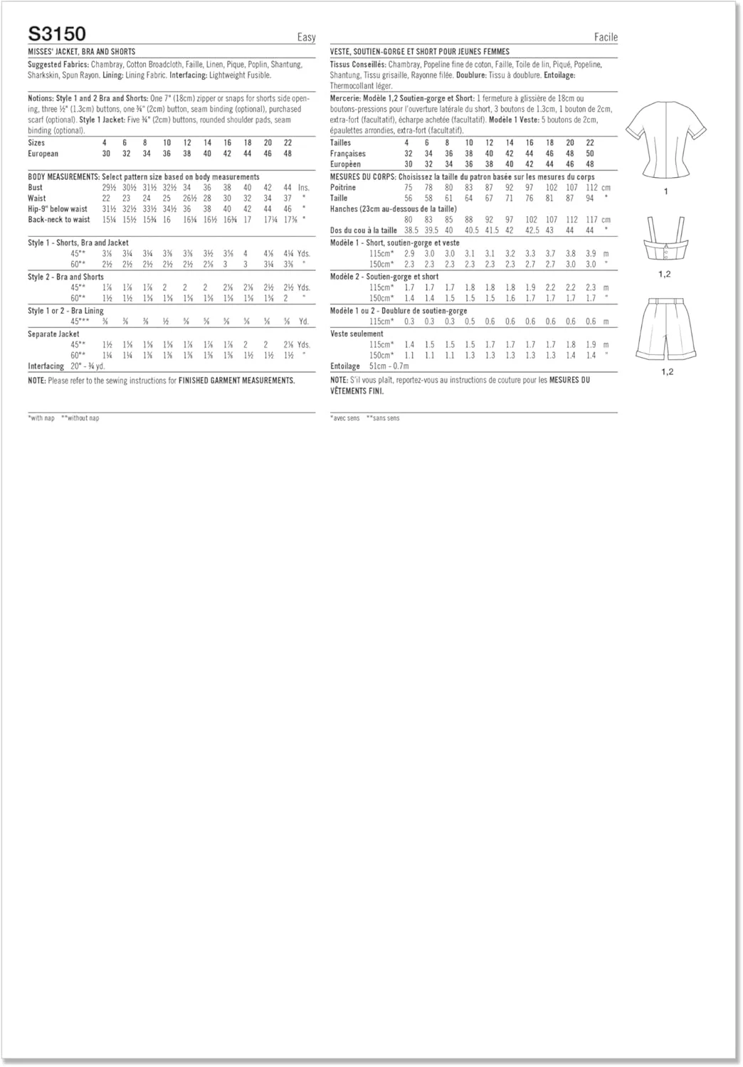 الگوی خیاطی کت، سوتین و شورت زنانه Simplicity SS3150D5، طرح قدیمی دهه 1940، کد طراحی S3150، سایزهای 4-6-8-10-12