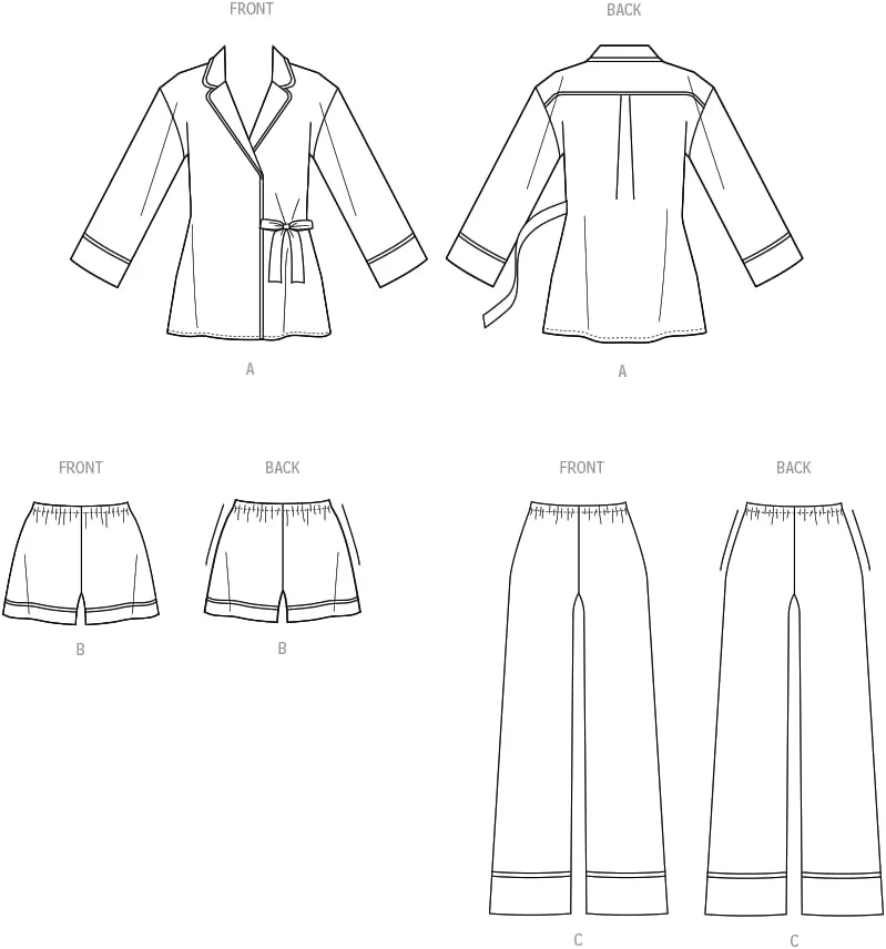 الگوی خیاطی لباس خواب زنانه سادگی مدل SS3143A، کد طراحی S3143، سایزهای XS-S-M-L-XL-XXL