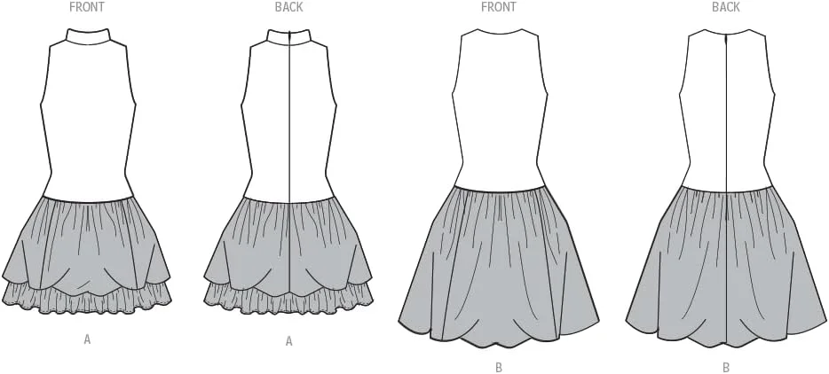 الگوی خیاطی لباس زنانه بدون آستین مدل حبابی Simplicity SS3132BB، کد طراحی S3132، سایزهای 20W-22W-24W-26W-28W