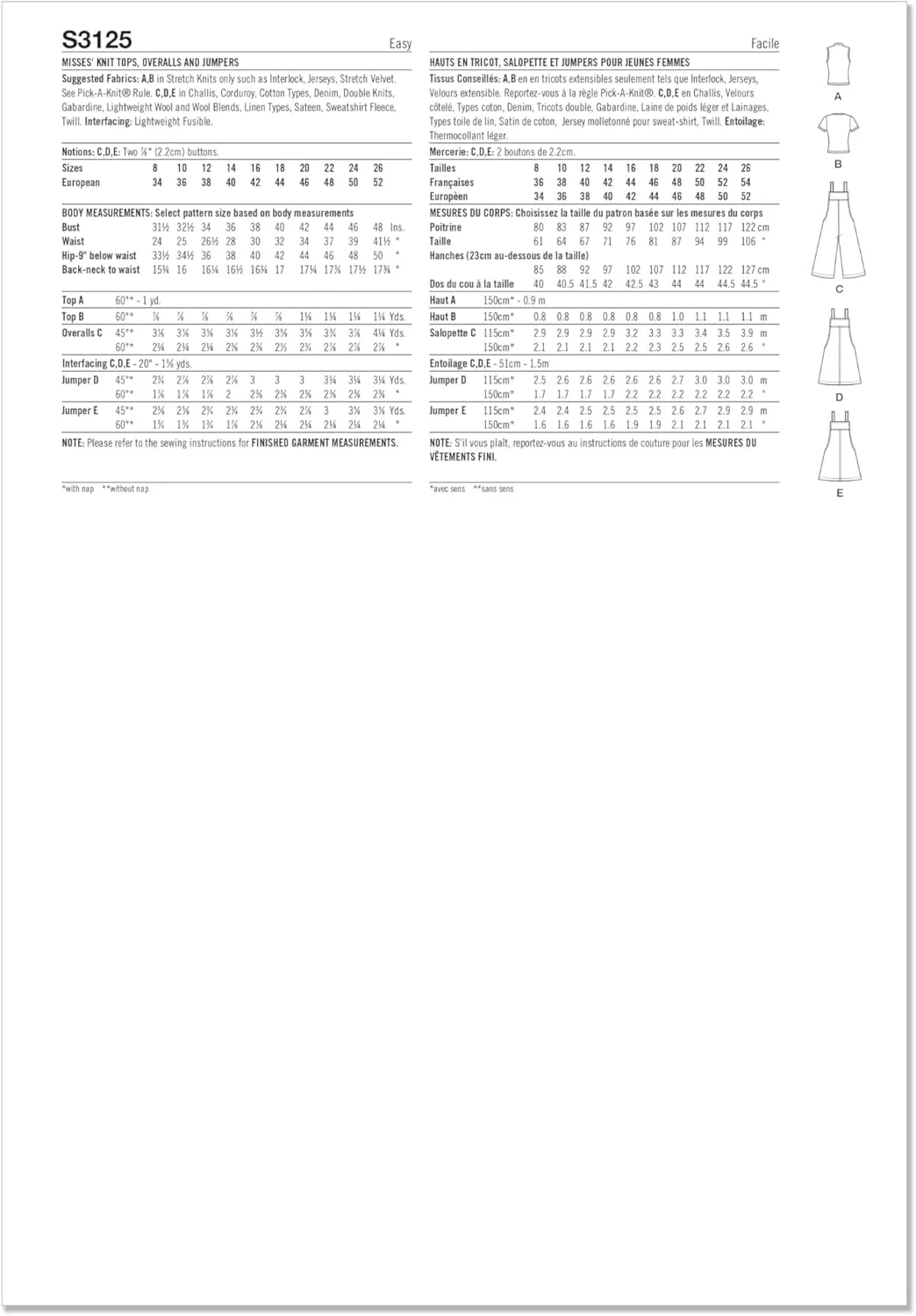 الگوی خیاطی Simplicity SS3125Y5 برای تاپ های بافتنی کشی یقه گرد زنانه، سرهمی های پاچه گشاد و جامپرهای A-line، طراحی شده توسط Elaine Heigl Designs، کد طراحی S3125، سایزهای 18-20-22-24-26 الگوی خیاطی Simplicity SS3125Y5 برای تاپ های بافتنی کشی یقه گرد زنانه، سرهمی های پاچه گشاد و جامپرهای A-line، طراحی شده توسط Elaine Heigl Designs، کد طراحی S3125، سایزهای 18-20-22-24-26