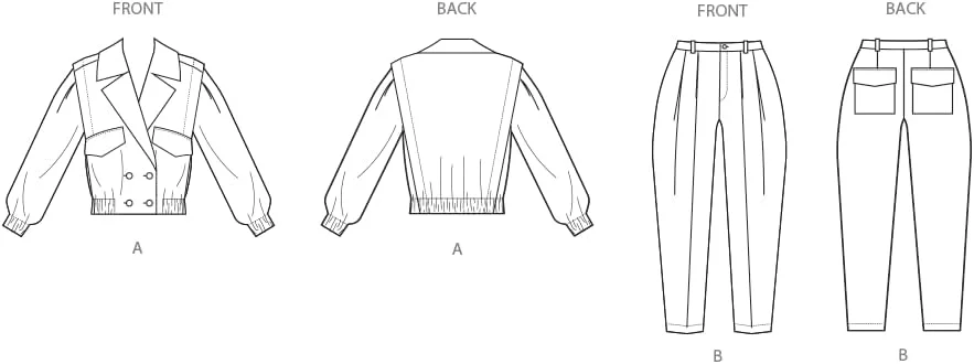 الگوی خیاطی ژاکت دکمه دوبل و شلوار کوتاه زنانه Simplicity SS3107Y5، کد طراحی S3107، سایزهای 18-20-22-24-26 الگوی خیاطی ژاکت دکمه دوبل و شلوار کوتاه زنانه Simplicity SS3107Y5، کد طراحی S3107، سایزهای 18-20-22-24-26