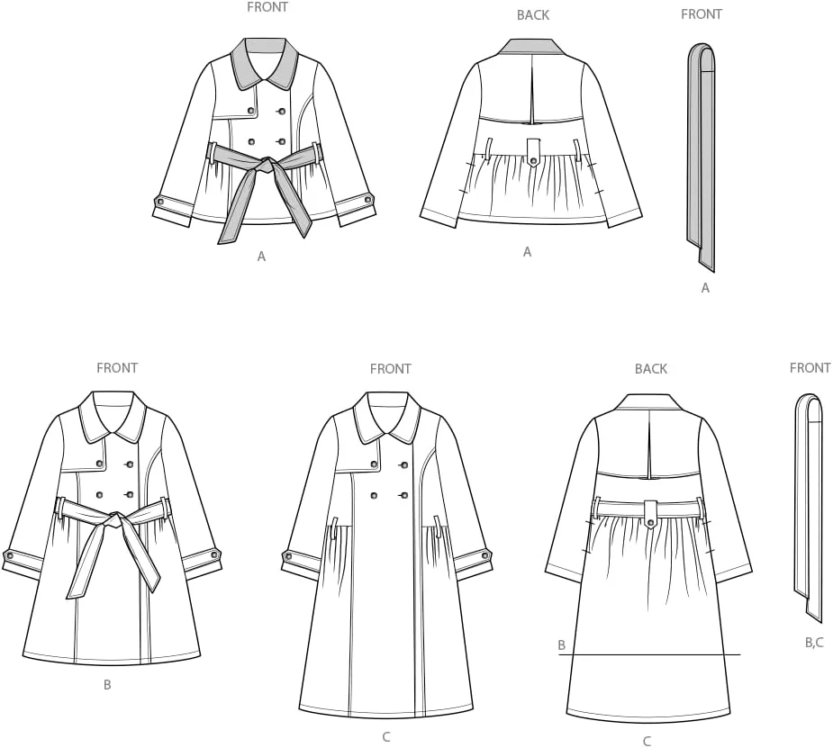الگوی خیاطی بارانی دخترانه سادگی SS3114A، کد طراحی S3114، سایزهای 7-8-10-12-14 الگوی خیاطی بارانی دخترانه سادگی SS3114A، کد طراحی S3114، سایزهای 7-8-10-12-14