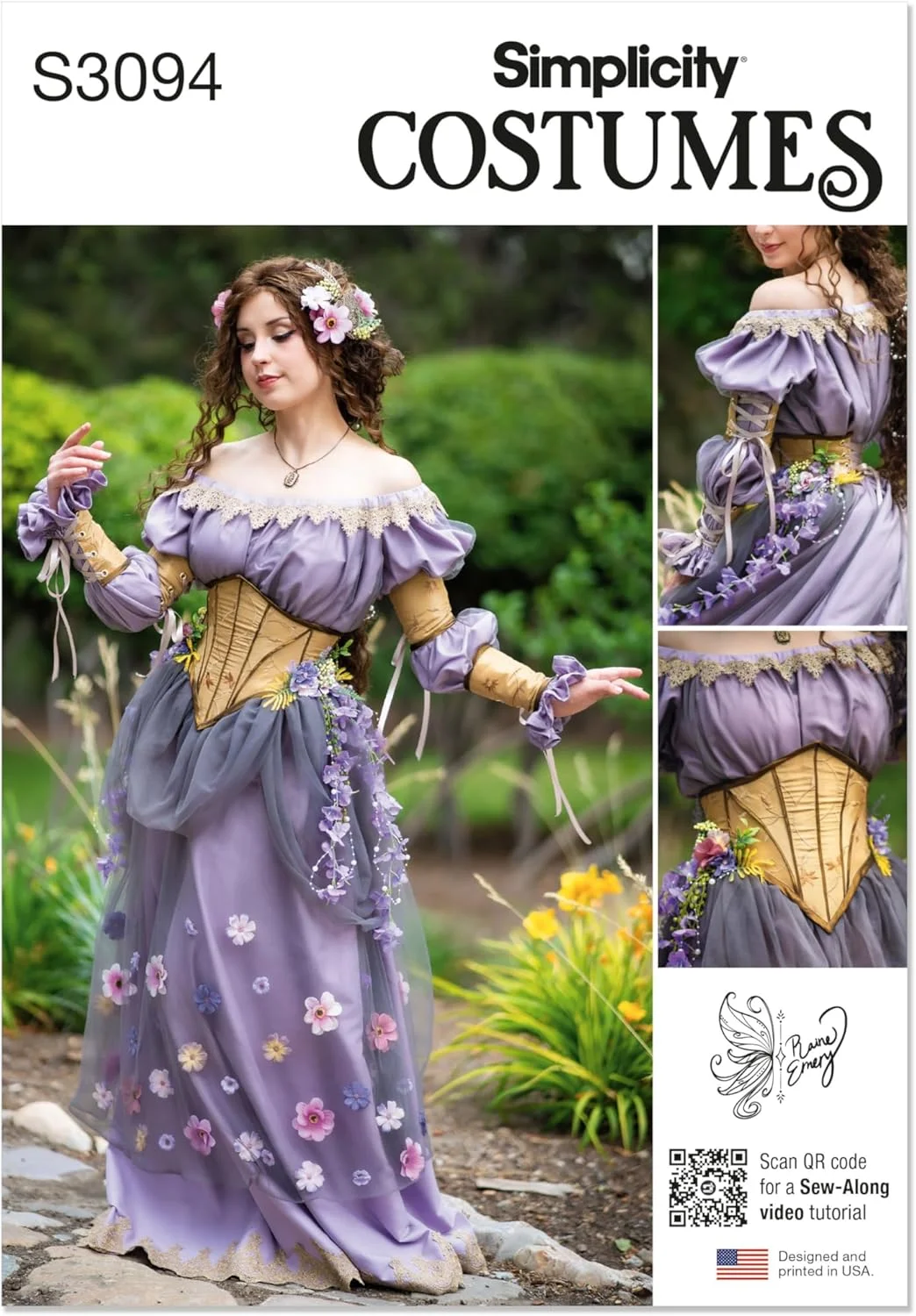 الگوی خیاطی لباس مجلسی فانتزی زنانه Simplicity SS3094H5 اثر Raine Emery، کد طراحی S3094، سایزهای 6-8-10-12-14
