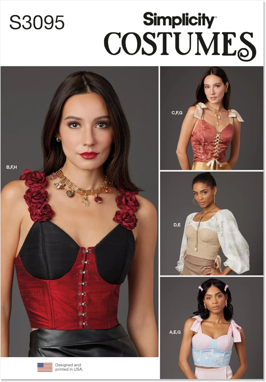 الگوی خیاطی کرست سفارشی Simplicity SS3095Y5، کد طراحی S3095، سایزهای 18-20-22-24-26