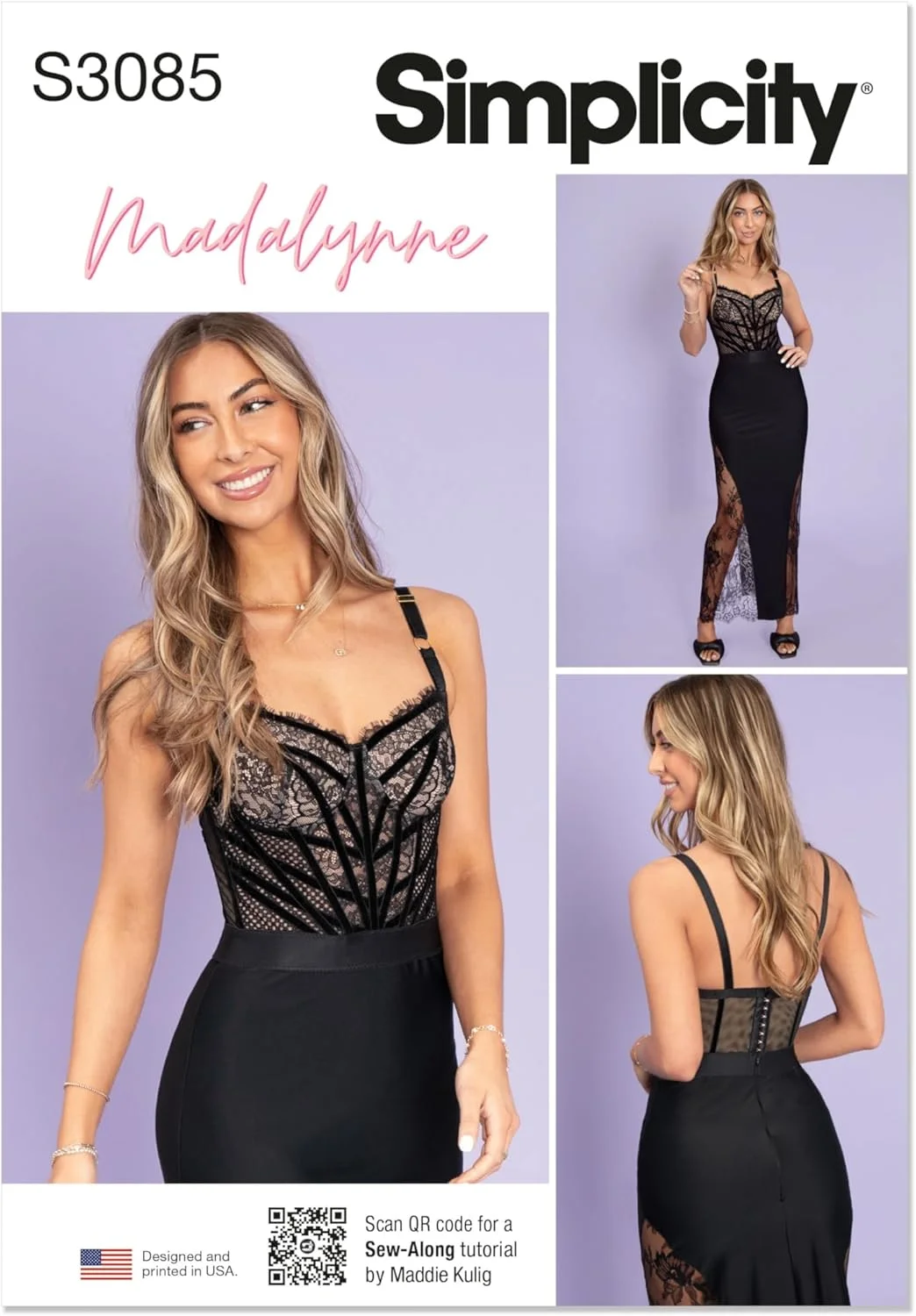 الگوی خیاطی SIMPLICITY SS3085AA لباس کرست زنانه و دخترانه توسط Madalynne Intimates AA (XS-S-M-L-XL)
