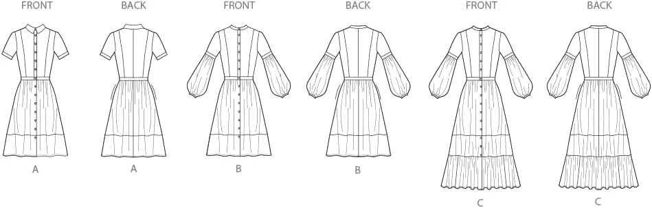 الگوی خیاطی لباس زنانه دکمه دار جلو باز Simplicity SS3098U5، کد طراحی S3098، سایزهای 16-18-20-22-24