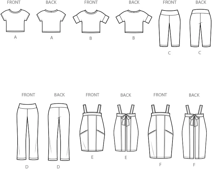 الگوی خیاطی سادگی SS3088A برای تاپ های بافتنی کوتاه جعبه ای زنانه، ساق های بافتنی کشی و پیراهن های پیشبندی، طراحی شده توسط Elaine Heigl Designs، کد طراحی S3088، سایزهای XS-S-M-L-XL-XXL