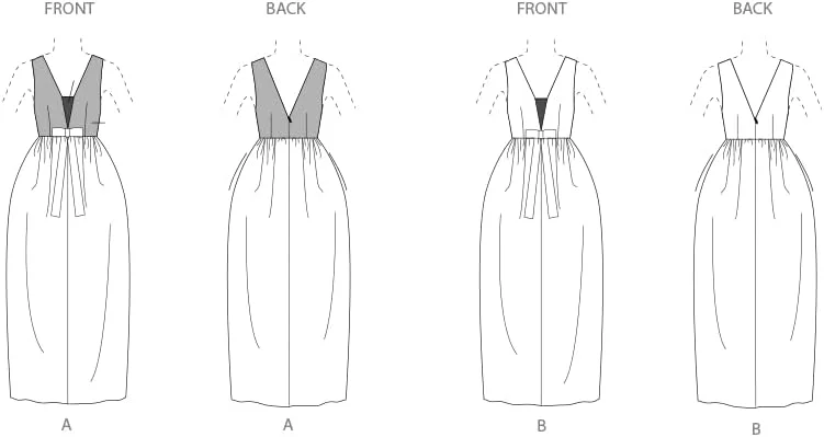 الگوی خیاطی لباس مجلسی زنانه سیمپلیسیتی SS3066Y5، مدل S3066، سایزهای 18-20-22-24-26
