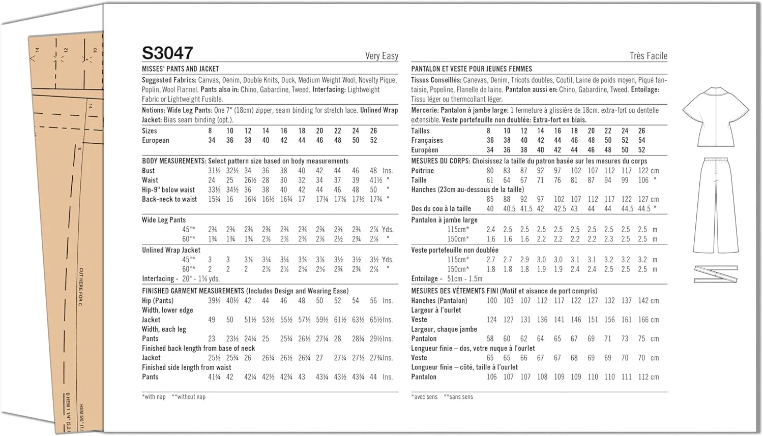 الگوی خیاطی شلوار پا گشاد و ژاکت پیچشی زنانه Simplicity SS3047Y5، طرح قدیمی دهه 1970، کد طراحی S3047، سایزهای 18-20-22-24-26، چند رنگ الگوی خیاطی شلوار پا گشاد و ژاکت پیچشی زنانه Simplicity SS3047Y5، طرح قدیمی دهه 1970، کد طراحی S3047، سایزهای 18-20-22-24-26، چند رنگ