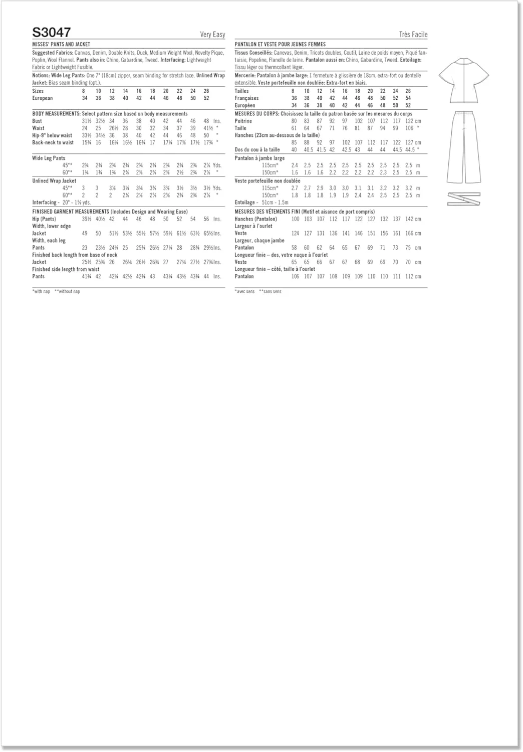الگوی خیاطی شلوار پا گشاد و ژاکت پیچیده زنانه Simplicity SS3047K5، طرح قدیمی دهه 1970، کد طراحی S3047، سایزهای 8-10-12-14-16 الگوی خیاطی شلوار پا گشاد و ژاکت پیچیده زنانه Simplicity SS3047K5، طرح قدیمی دهه 1970، کد طراحی S3047، سایزهای 8-10-12-14-16