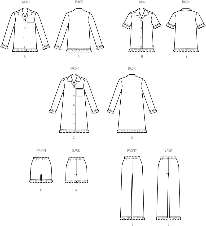 الگوی خیاطی تاپ راحتی، لباس خواب، شورت و شلوار دخترانه Simplicity SS3045K5، کد طراحی S3045، سایزهای 7-8-10-12-14، چند رنگ