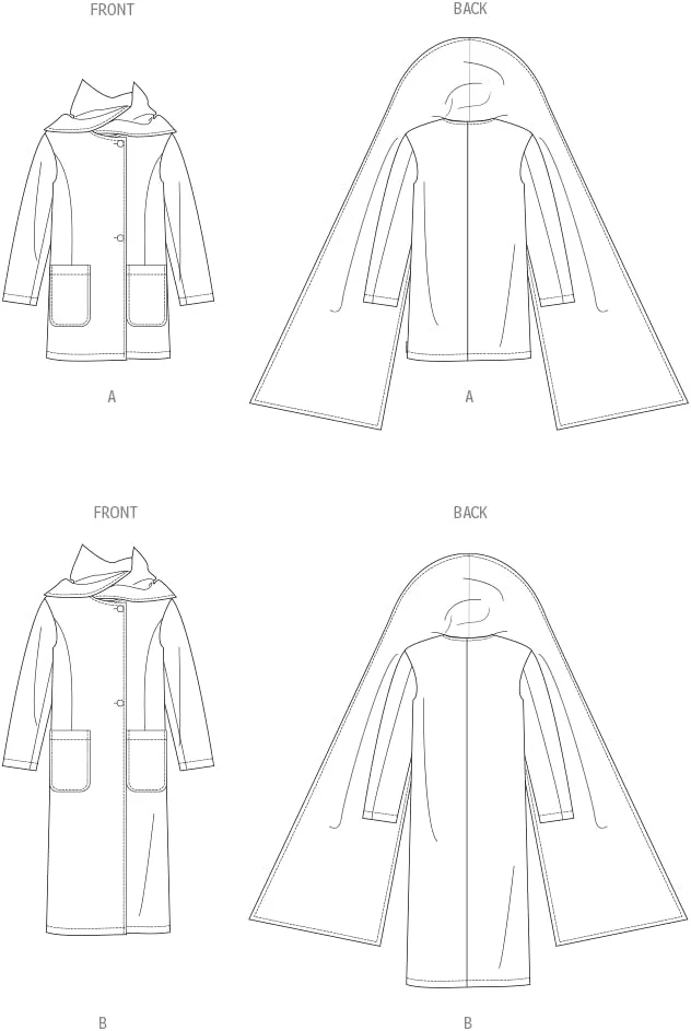 الگوی دوخت کت های آستردار گشاد زنانه Simplicity SS3034H5، کد طراحی S3034، سایزهای 6-8-10-12-14، چند رنگ