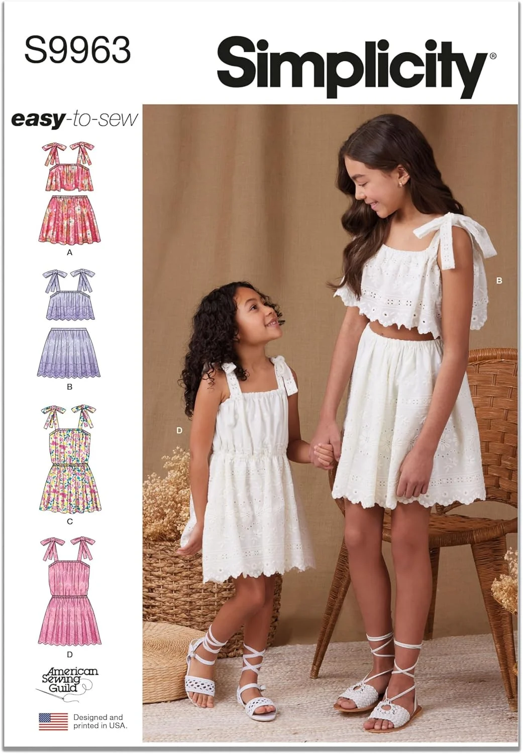 الگوی خیاطی لباس ورزشی دخترانه Simplicity، چند رنگ