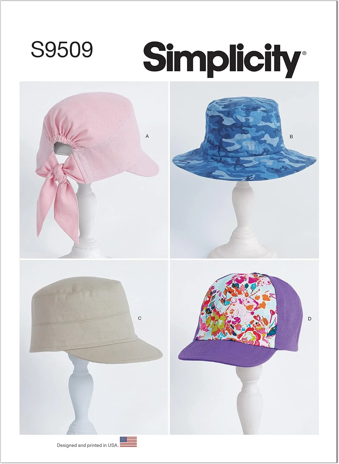 کیت الگوی خیاطی کلاه بزرگسال و کودک Simplicity، کد S9509، سایزهای XS-S-M-L/بچه گانه XS-S-M-L، چند رنگ