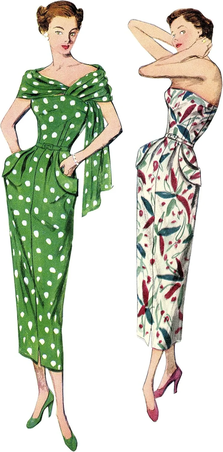 الگوی خیاطی سادگی S8876 لباس و شال زنانه/دخترانه با طرح قدیمی، کاغذی، سفید، متنوع