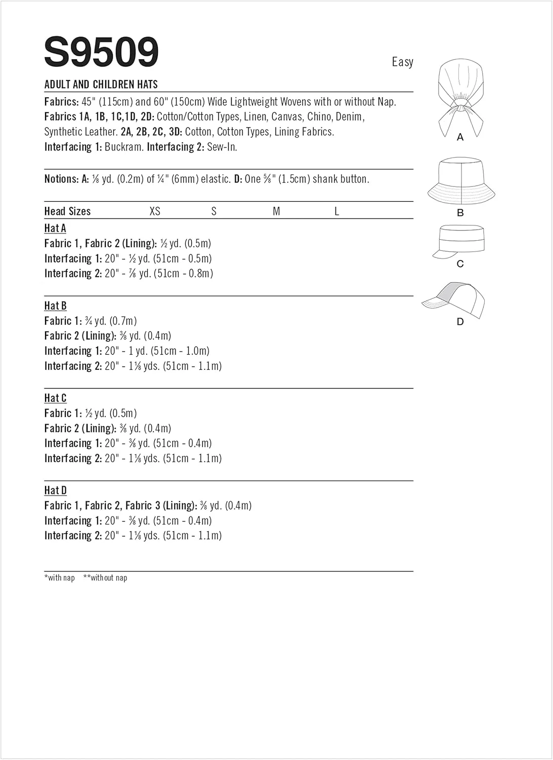 کیت الگوی خیاطی کلاه بزرگسال و کودک Simplicity، کد S9509، سایزهای XS-S-M-L/بچه گانه XS-S-M-L، چند رنگ کیت الگوی خیاطی کلاه بزرگسال و کودک Simplicity، کد S9509، سایزهای XS-S-M-L/بچه گانه XS-S-M-L، چند رنگ