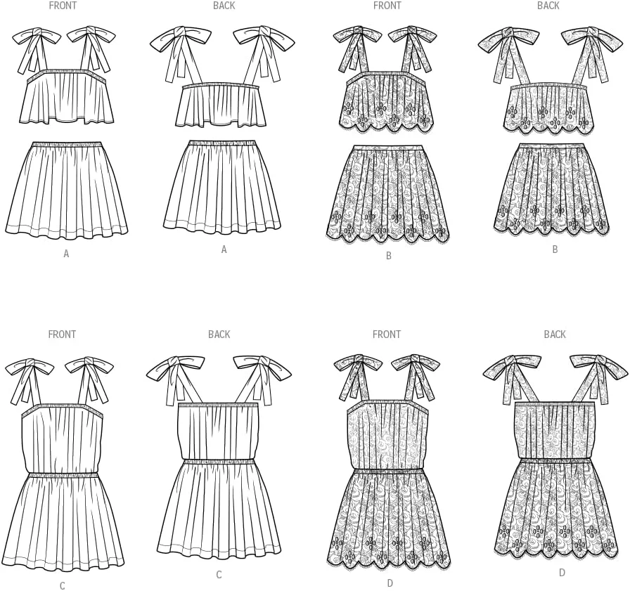 الگوی خیاطی لباس ورزشی دخترانه Simplicity، چند رنگ