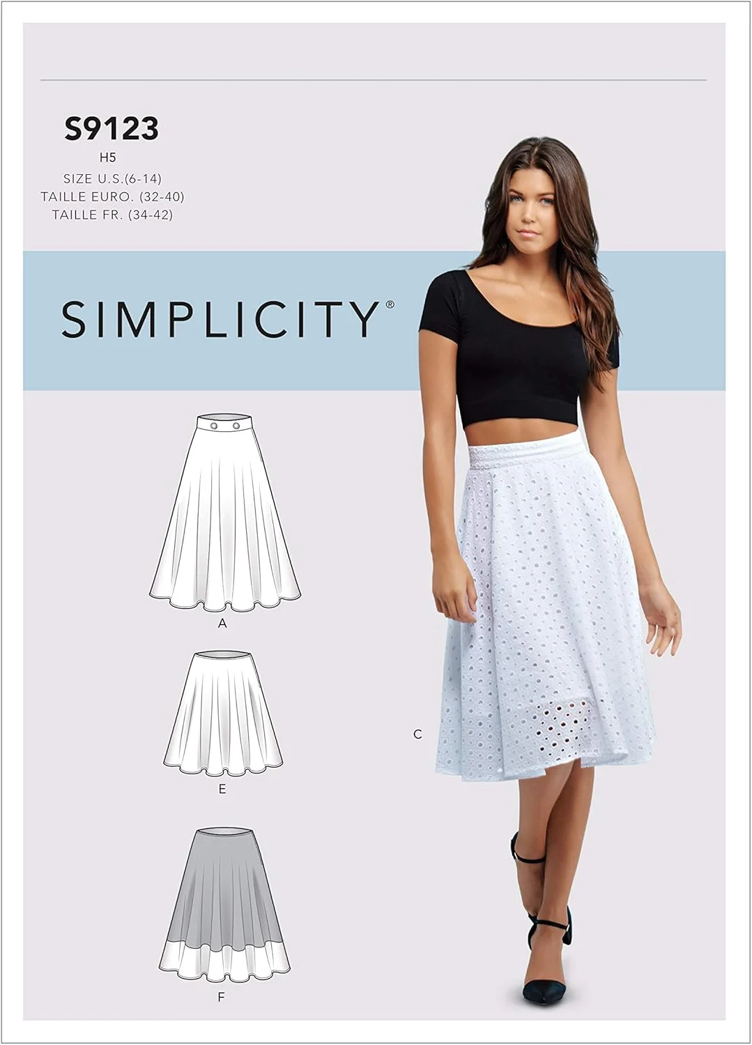 الگوی خیاطی SIMPLICITY مدل S9123 دامن زنانه، متنوع، R5 (14-16-18-20-22)