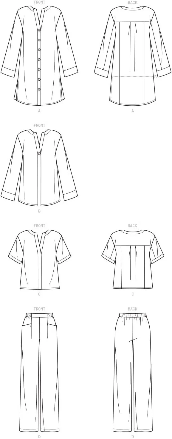 الگوی خیاطی SIMPLICITY مدل S9113 تونیک، تاپ و شلوار کشی زنانه، متنوع، سایز U5 (16-18-20-22-24)