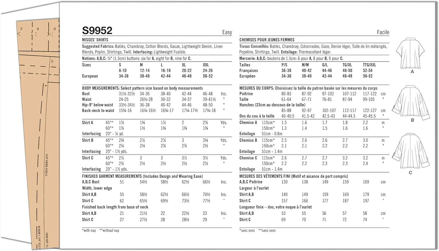 الگوی خیاطی SIMPLICITY SS9952A برای پیراهن زنانه A (S-M-L-XL-XXL)