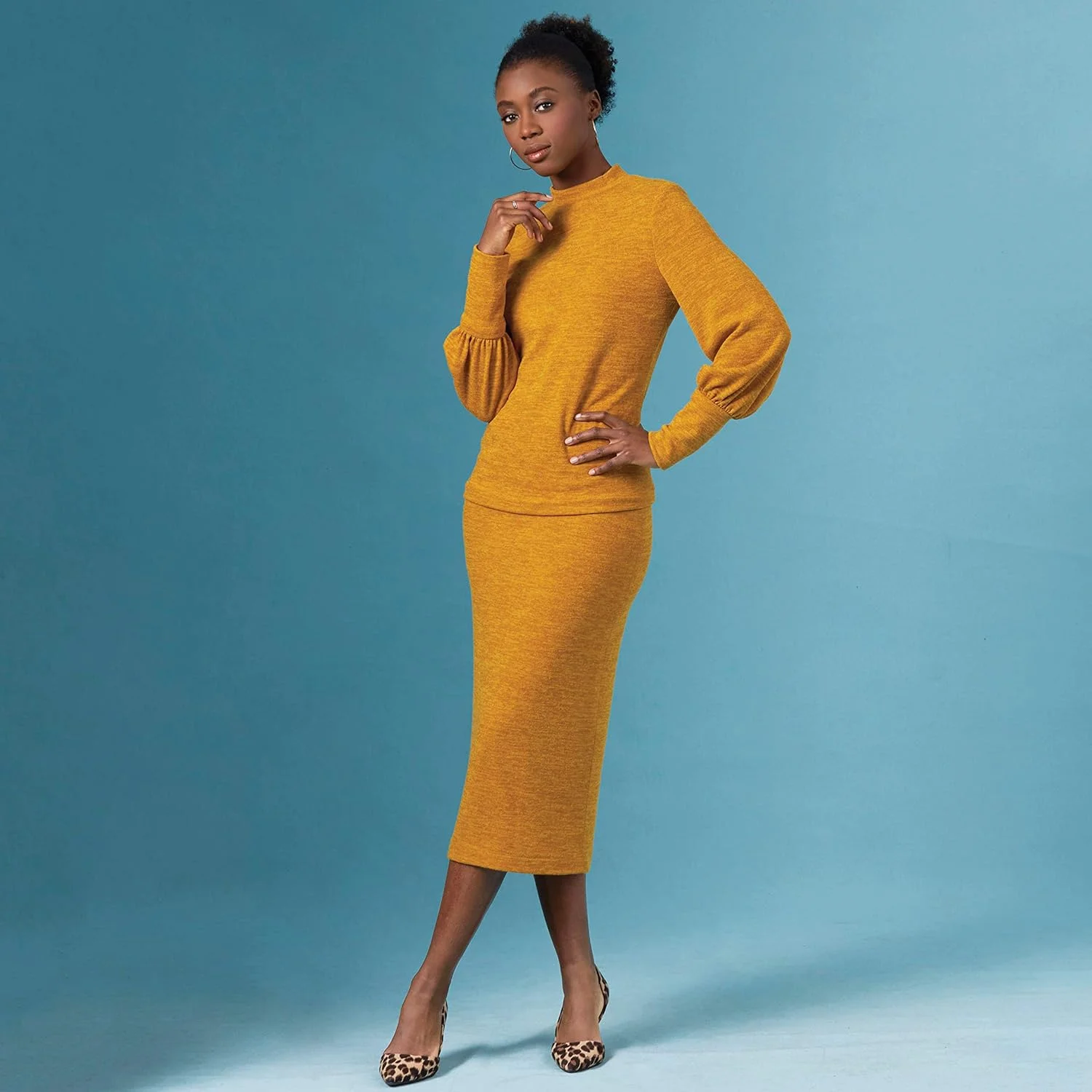 الگوی خیاطی سیمپلیسیتی S8982 لباس بافتنی دو تکه زنانه، تاپ، دامن، کاغذی، سفید، متنوع