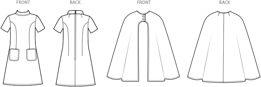 الگوی خیاطی SIMPLICITY مدل SS3084R5 شنل و لباس زنانه R5 (14-16-18-20-22)