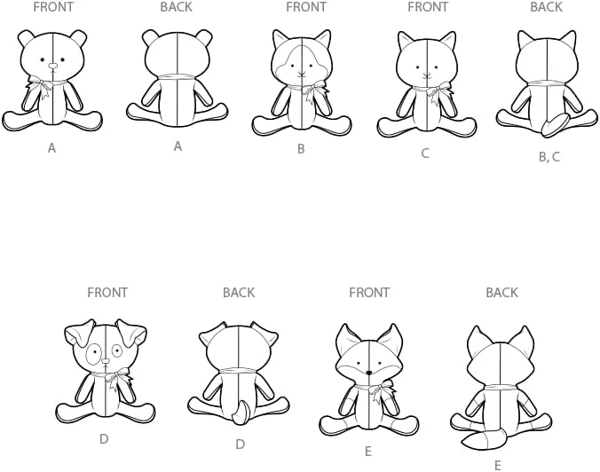 الگوی خیاطی SIMPLICITY SS3089OS حیوانات پولیشی توسط Elaine Heigl Designs OS (تک سایز)