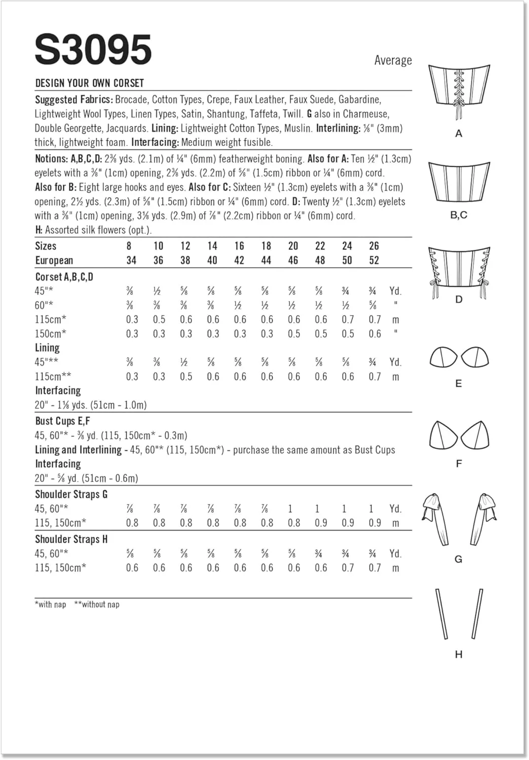 الگوی خیاطی سیمپلیسیتی SS3095K5، طراحی کرست شخصی K5 (سایز 8-10-12-14-16)
