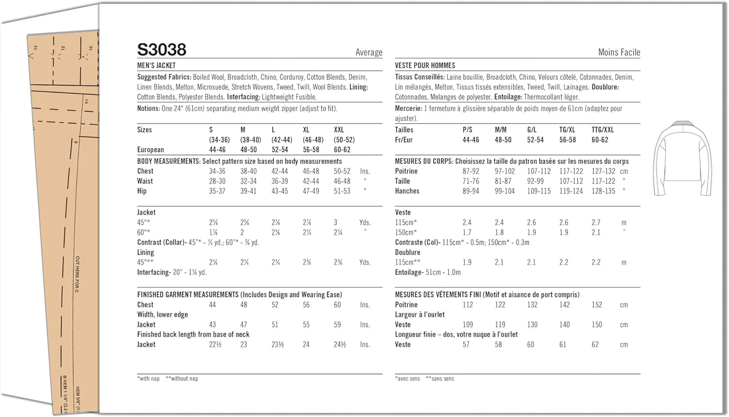 الگوی خیاطی مردانه ژاکت SIMPLICITY SS3038A اثر نوریس دانتا فورد A (S-M-L-XL-XXL) الگوی خیاطی مردانه ژاکت SIMPLICITY SS3038A اثر نوریس دانتا فورد A (S-M-L-XL-XXL)