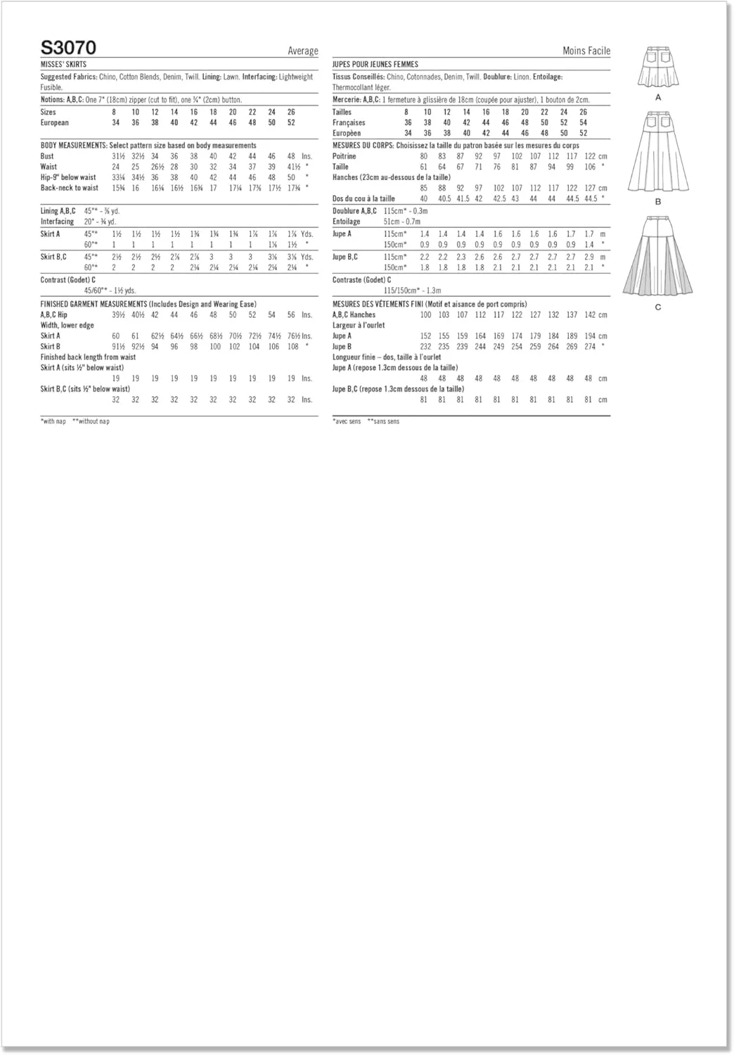 الگوی خیاطی SIMPLICITY مدل SS3070K5 دامن زنانه K5 (سایز 8-10-12-14-16) الگوی خیاطی SIMPLICITY مدل SS3070K5 دامن زنانه K5 (سایز 8-10-12-14-16)