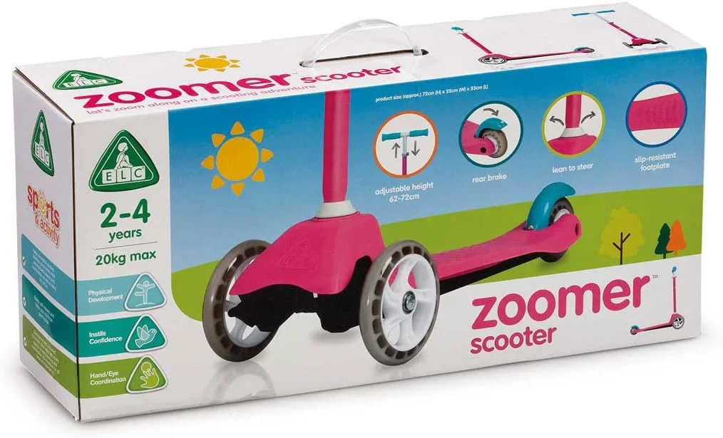 اسکوتر 3 در 1 صورتی Zoomer Early Learning Centre، سرگرمی در فضای باز، سواری، اسکوتر کودکانه، 3 سال به بالا