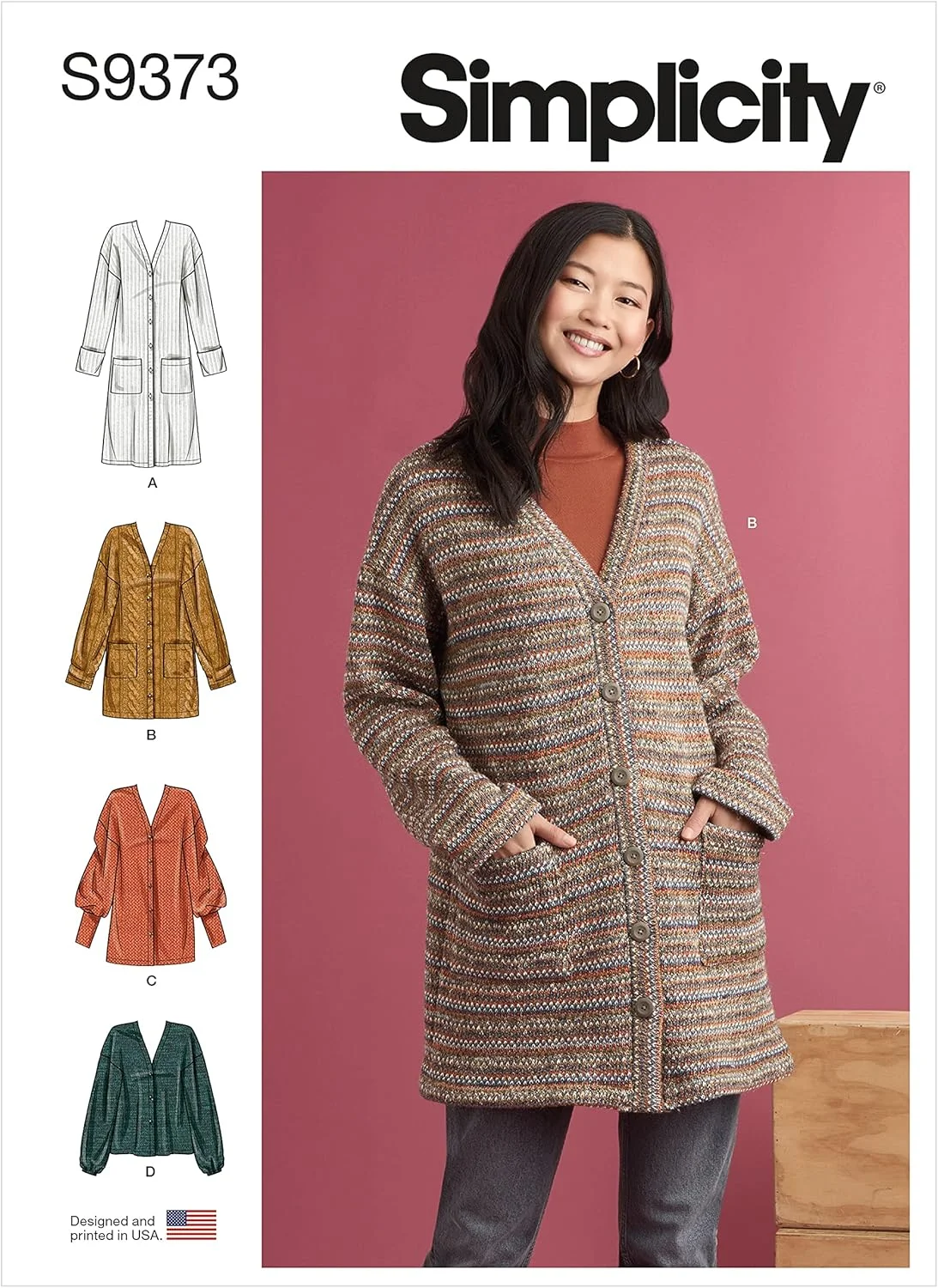 الگوی خیاطی سادگی S9373 مخصوص بافتنی زنانه الگوی خیاطی سادگی S9373 مخصوص بافتنی زنانه