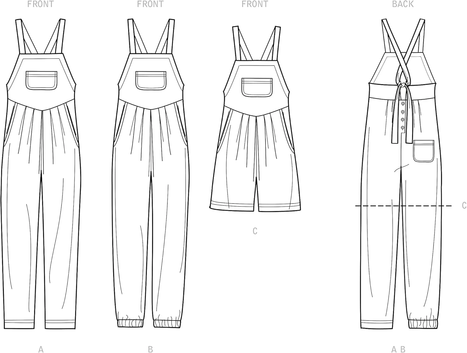 الگوی خیاطی سادگی S9382، سرهمی زنانه با کمر برجسته و بندهای پشتی