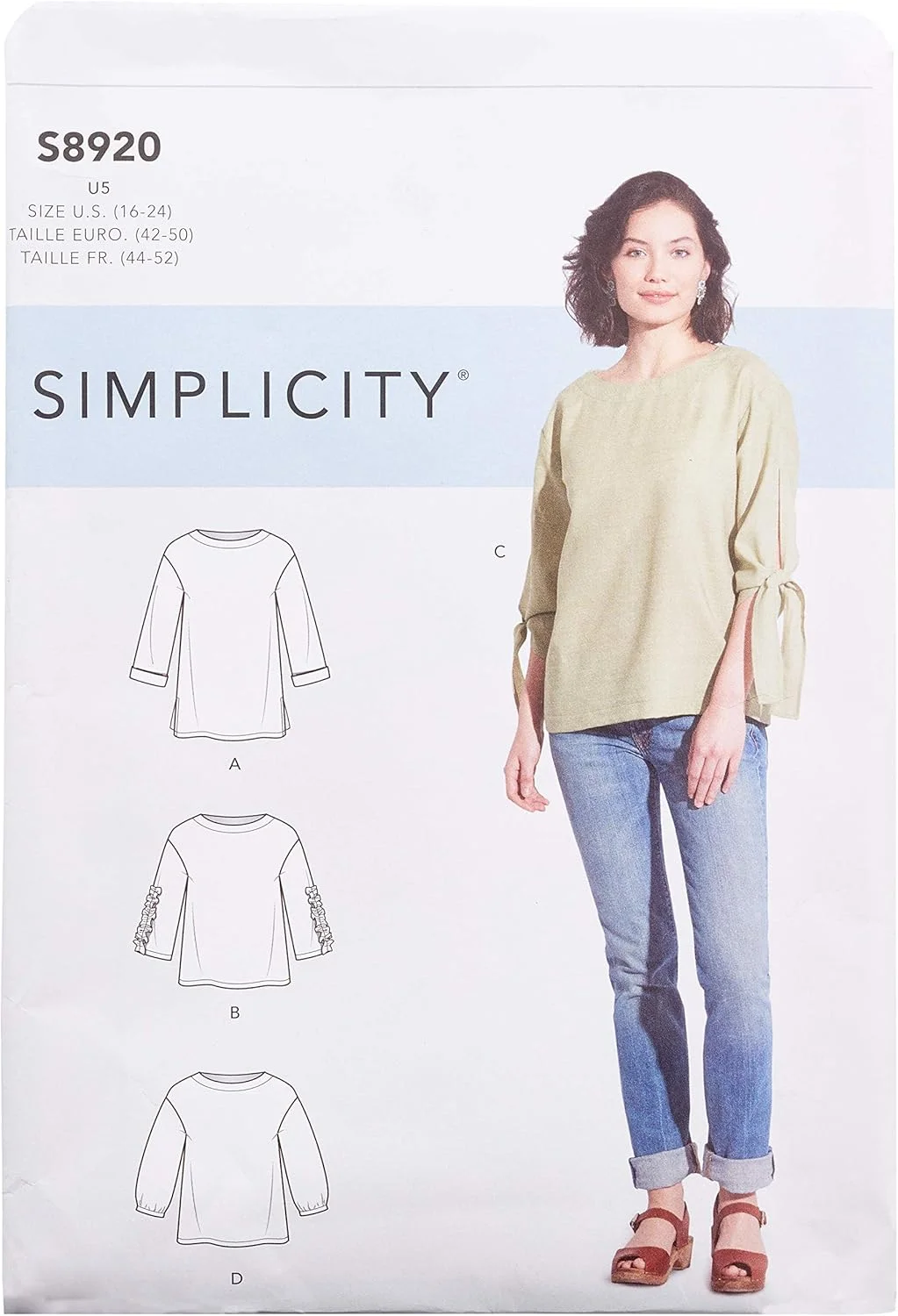 الگوی خیاطی سادگی S8920 تاپ زنانه، U5 (16-18-20-22-24) الگوی خیاطی سادگی S8920 تاپ زنانه، U5 (16-18-20-22-24)