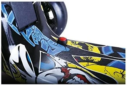 اسکوتر سه چرخ کودک Babyfit - فرمان ایمن با تکیه دادن، چرخ های چراغ دار LED، بلوتوث و اسپری آب جلوه دود عالی برای کودکان 3 تا 14 سال (مشکی)