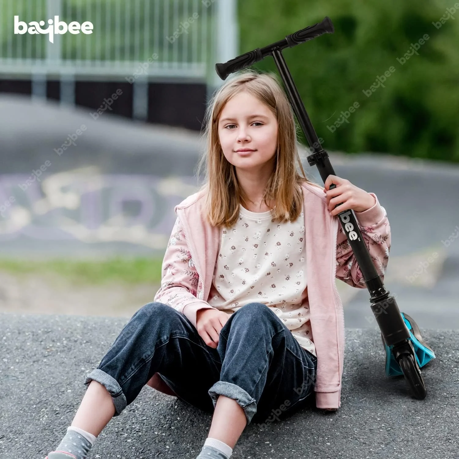 اسکوتر اسکیت Baybee Dracarys برای کودکان، اسکوتر 2 چرخ با دسته قابل تنظیم در سه ارتفاع، چرخ‌های PU LED چشمک‌زن و عرشه لاستیکی | اسکوتر ضربه‌ای کودکان برای پسران و دختران 3 تا 8 سال