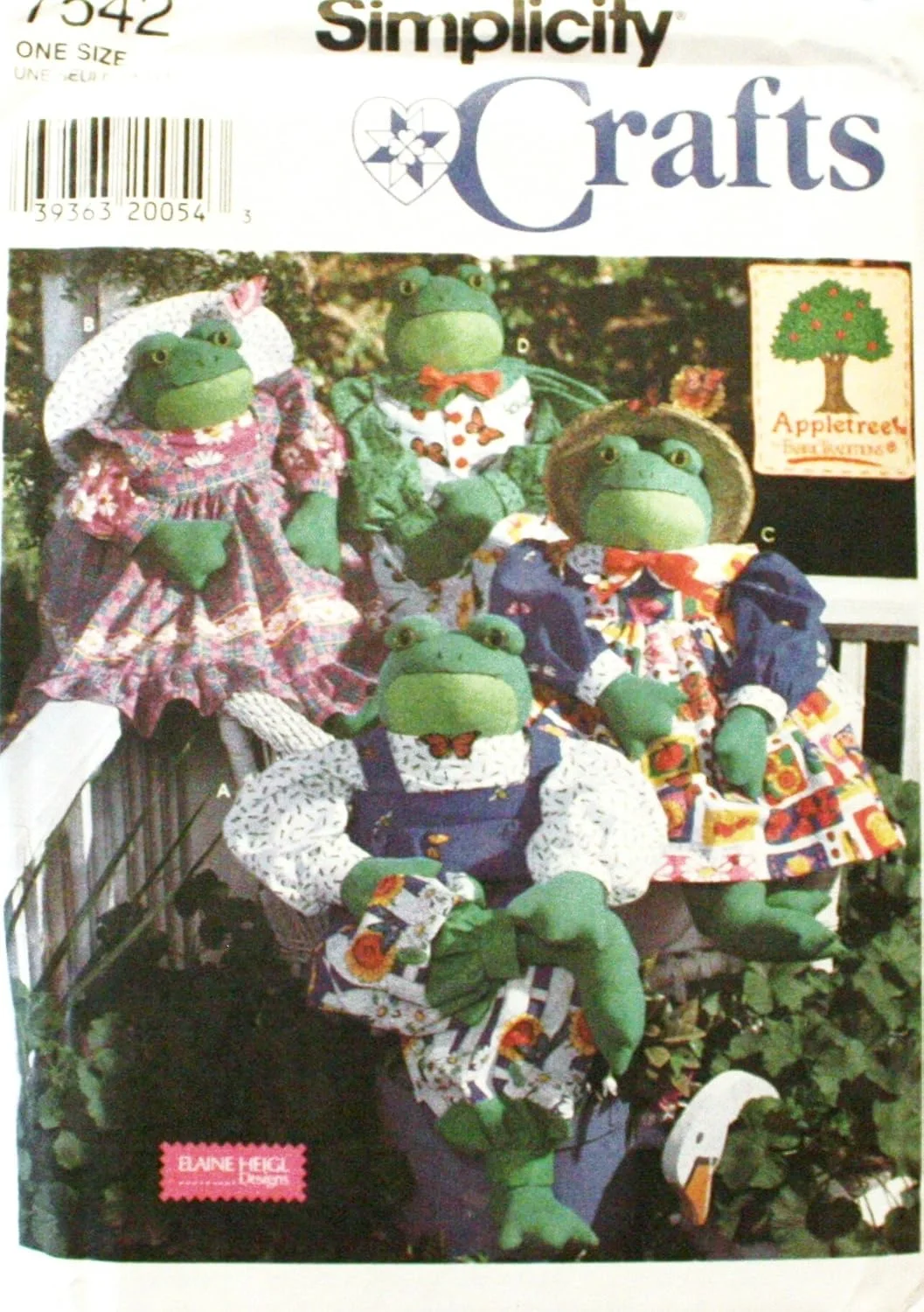 الگوی خیاطی سادگی 7542 برای ساخت عروسک های خانواده قورباغه 80 سانتی متری و لباس الگوی خیاطی سادگی 7542 برای ساخت عروسک های خانواده قورباغه 80 سانتی متری و لباس