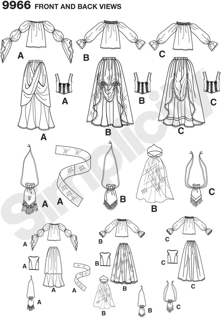 الگوی خیاطی سادگی 9966 HH لباس زنانه