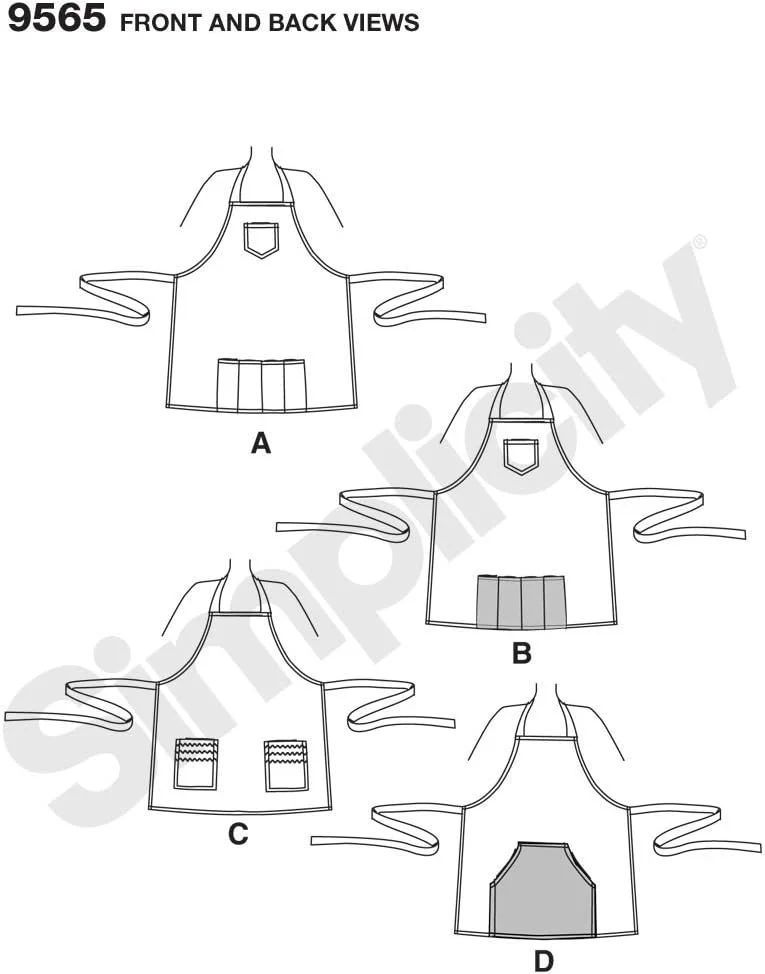 الگوی خیاطی سادگی 9565 پیش بند تک سایز