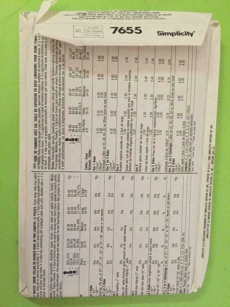 الگوی خیاطی شلوار زنانه Simplicity 7655، سایز AA (XS-S-M)