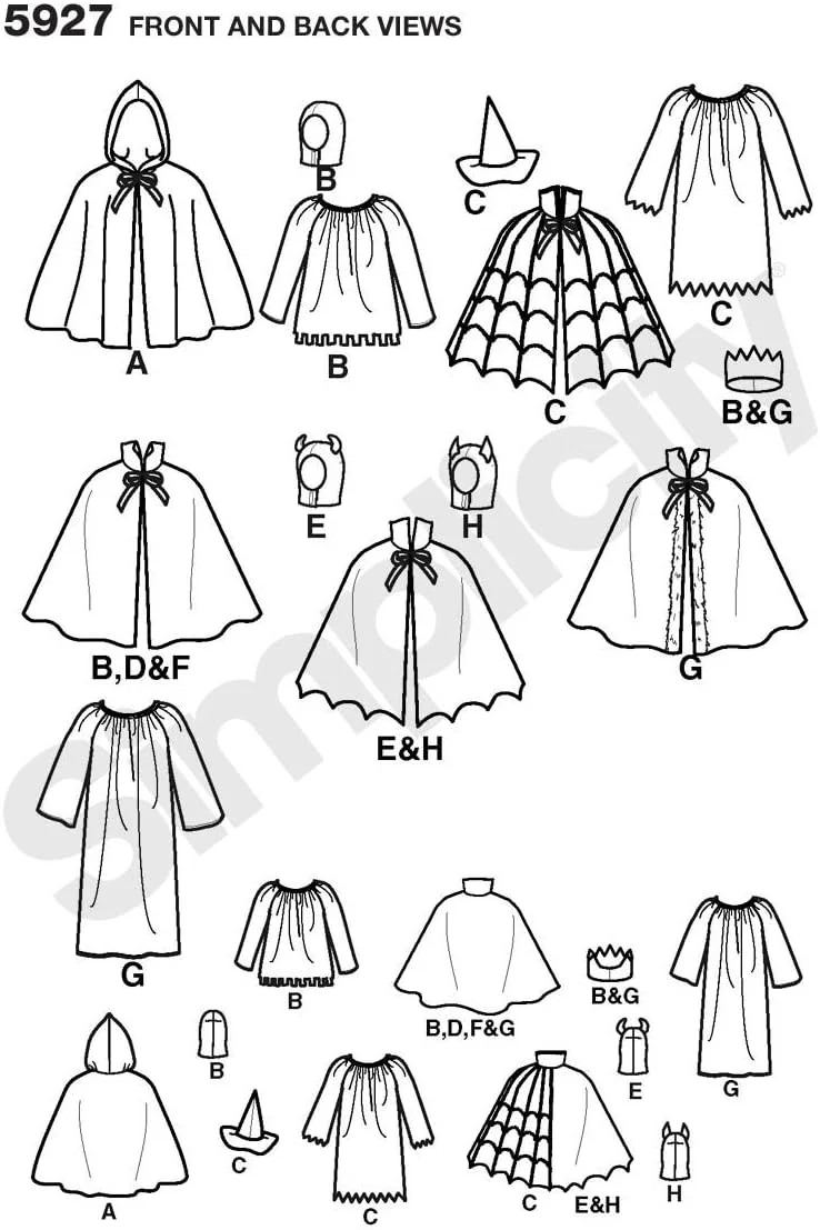 الگوی خیاطی سادگی 5927 - لباس های کودکانه