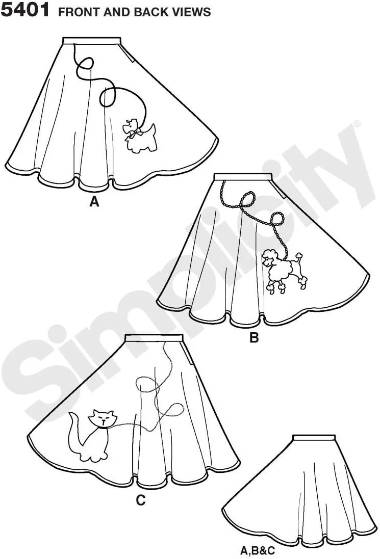 الگوی خیاطی سادگی 5401 HH لباس های کودک و دخترانه
