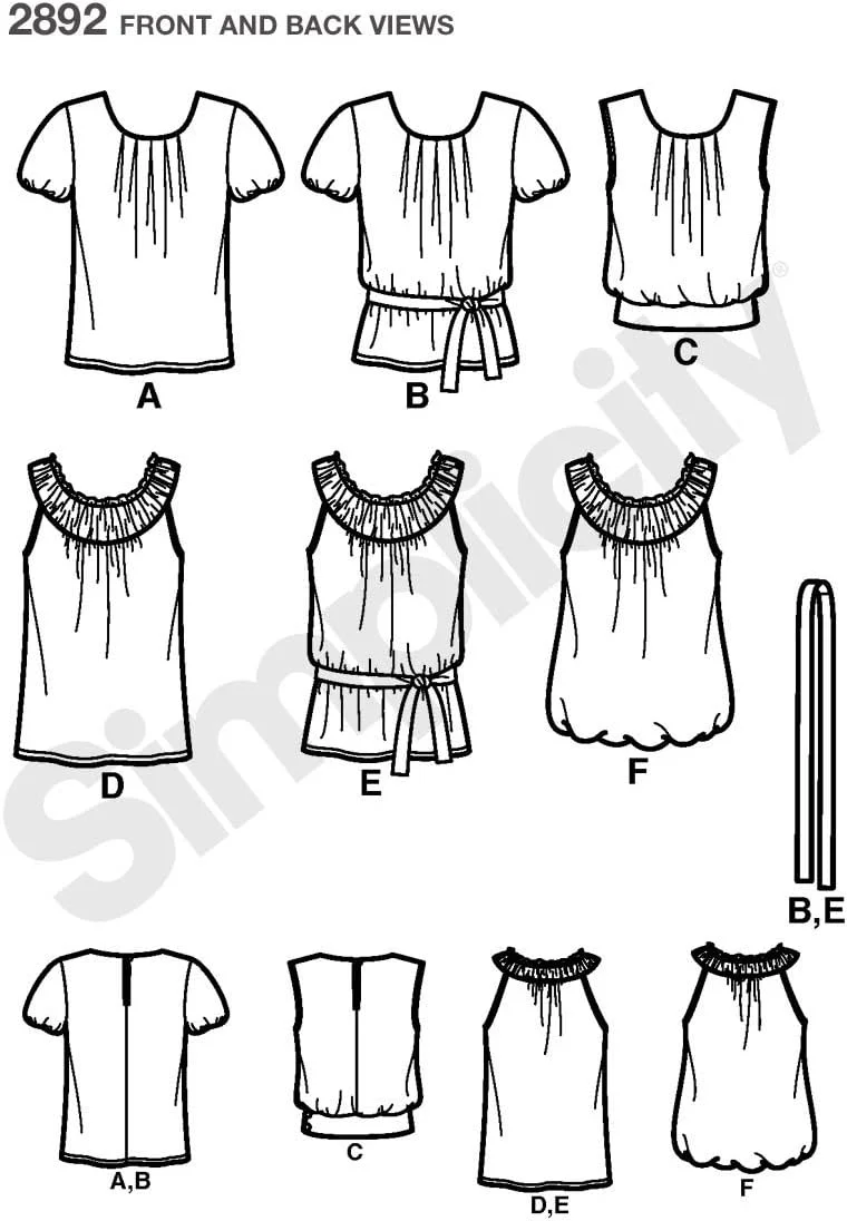 الگوی خیاطی سادگی 2892 H5 تاپ زنانه
