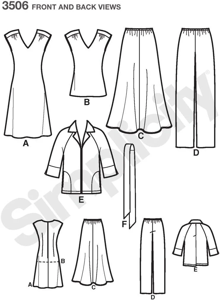 الگوی خیاطی سادگی 3506 AA لباس ورزشی سایز بزرگ/زنانه الگوی خیاطی سادگی 3506 AA لباس ورزشی سایز بزرگ/زنانه