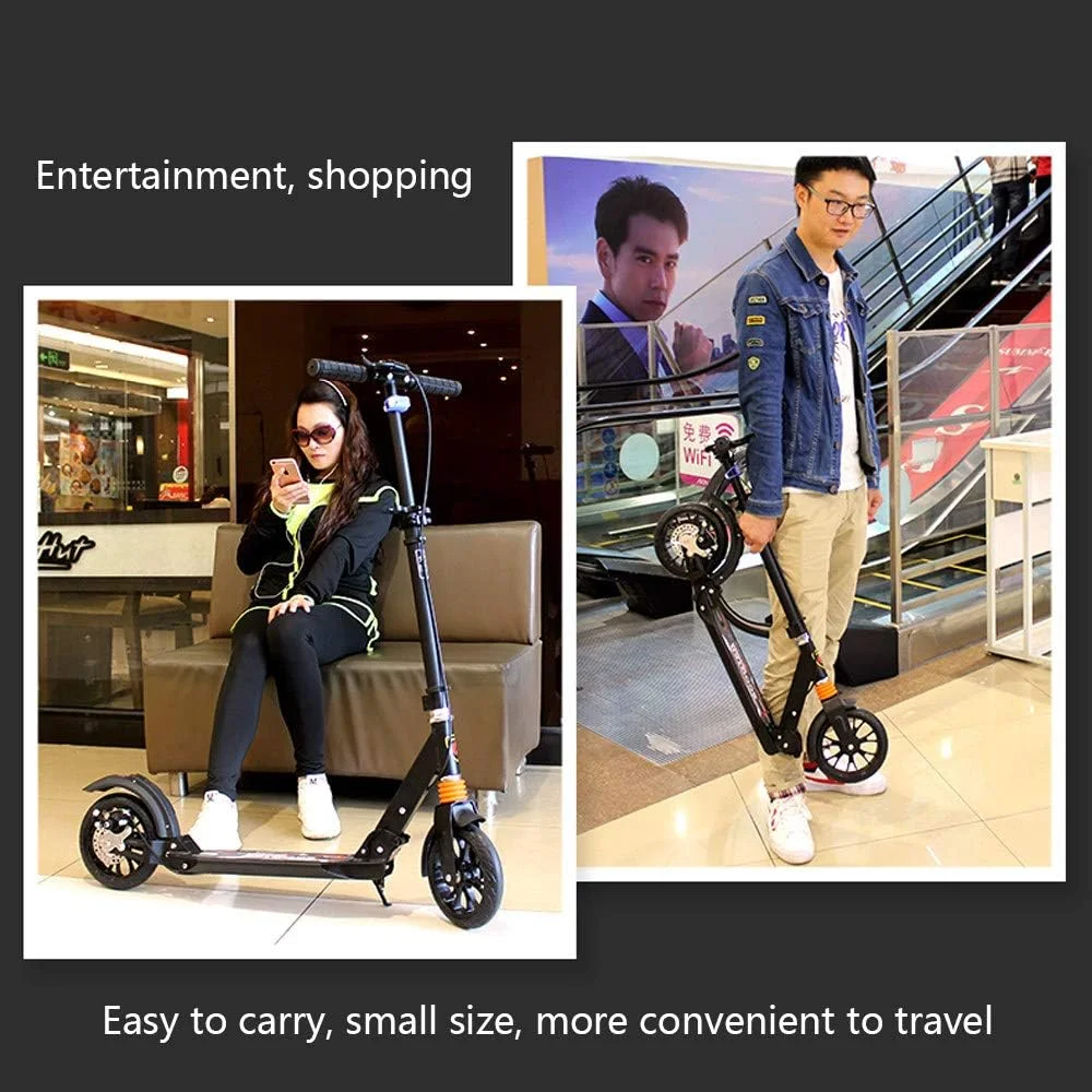 اسکوتر بزرگسالان ZCM-Scooter با چرخ‌های بزرگ، اسکوتر تاشو بزرگسالان، ترمز دیسکی، جذب شوک دوبل، تحمل وزن 100 کیلوگرم، مناسب برای سفر های شهری و دانشگاهی (غیر برقی)