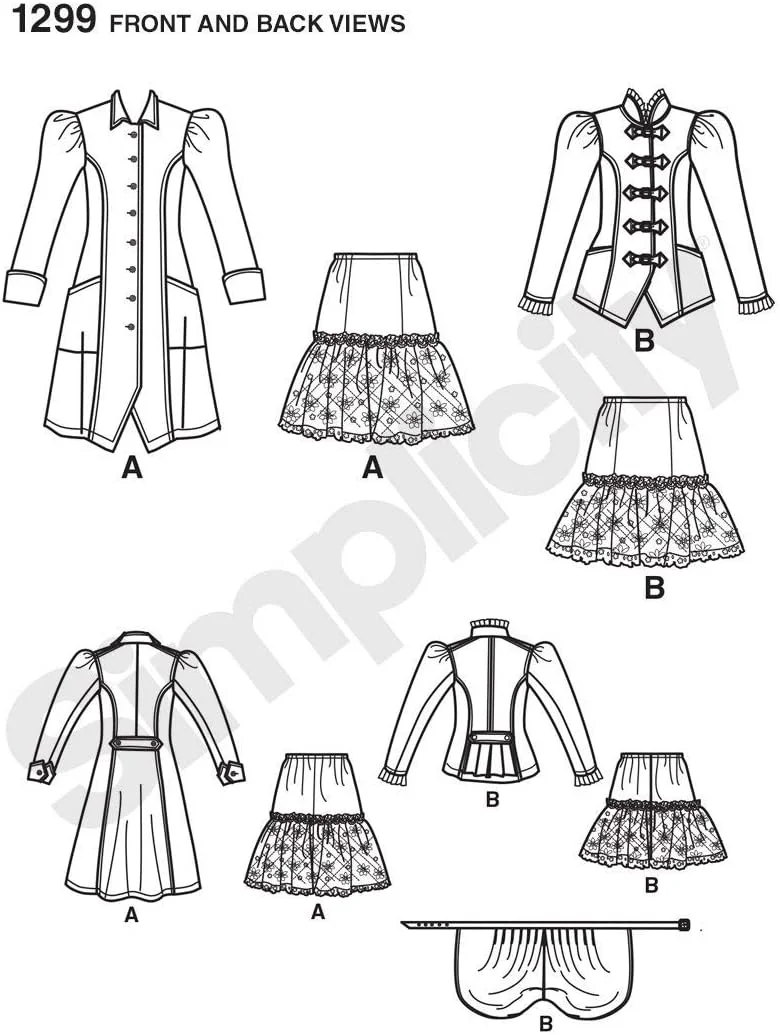الگوی خیاطی سادگی 1299: کت، ژاکت، باسنبند و دامنهای چیندار زنانه، سایز HH (6-8-10-12) الگوی خیاطی سادگی 1299: کت، ژاکت، باسنبند و دامنهای چیندار زنانه، سایز HH (6-8-10-12)
