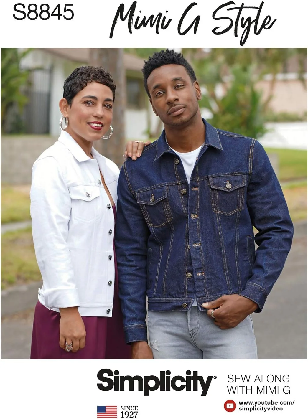 الگوی خیاطی ژاکت جین ساده S8845 یونیسکس اثر Mimi G Style، کد 8845، سایزهای XS-XL