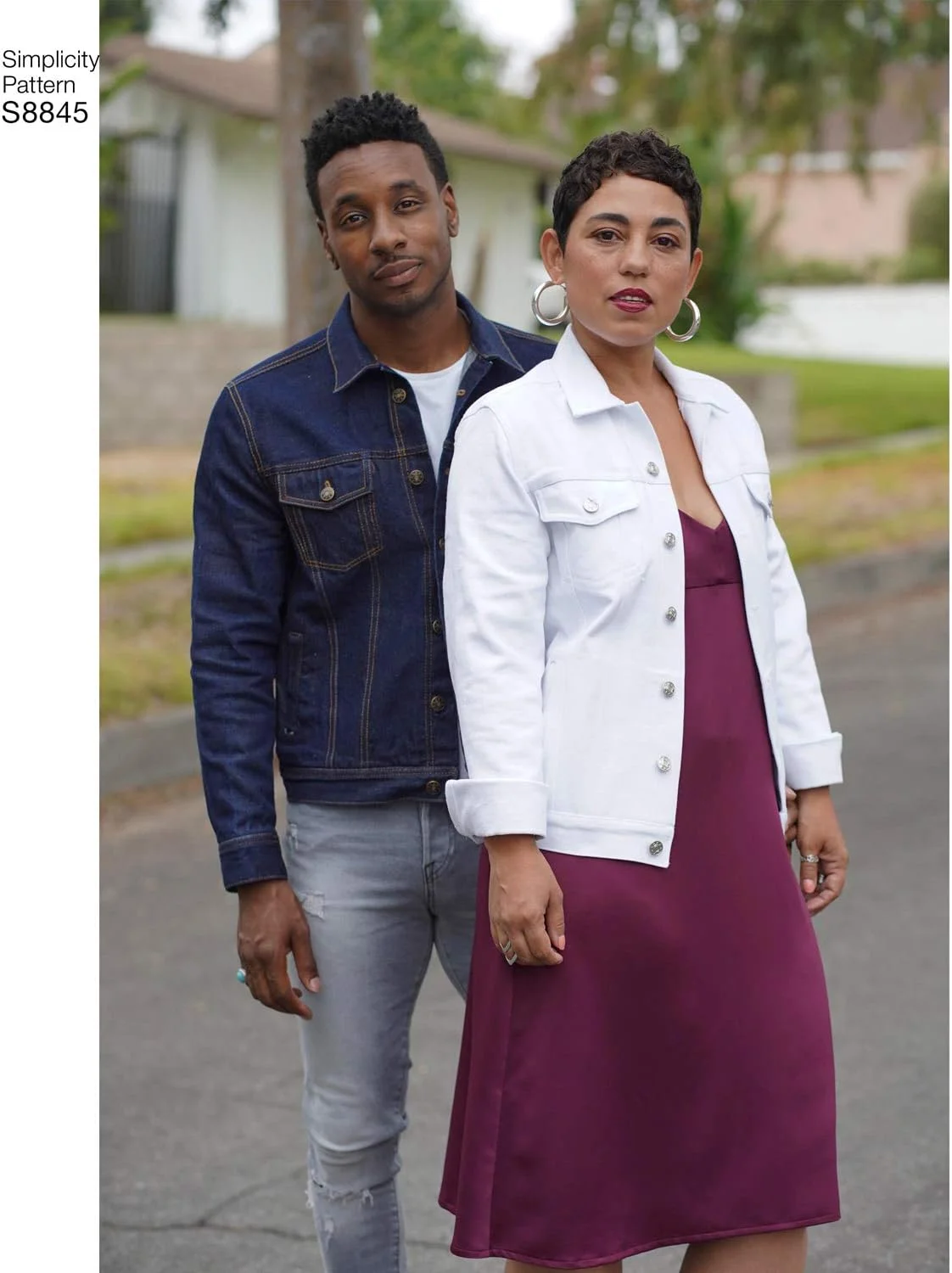 الگوی خیاطی ژاکت جین ساده S8845 یونیسکس اثر Mimi G Style، کد 8845، سایزهای XS-XL